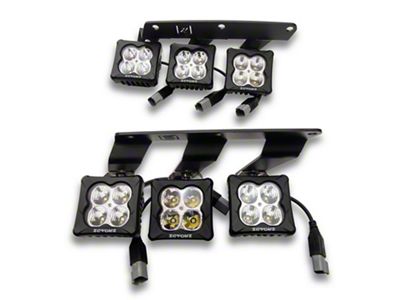 ZRoadz 3-Inch White LED Pod Lights with Fog Light Mounting Brackets (21-24 Bronco w/ Modular Front Bumper)