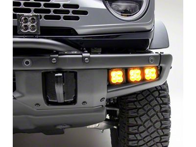 ZRoadz 3-Inch Amber LED Pod Lights with Fog Light Mounting Brackets (21-24 Bronco w/ Modular Front Bumper)