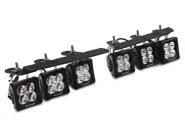 ZRoadz 3-Inch Amber and White LED Pod Lights with Fog Light Mounting Brackets (21-23 Bronco w/ Modular Front Bumper)
