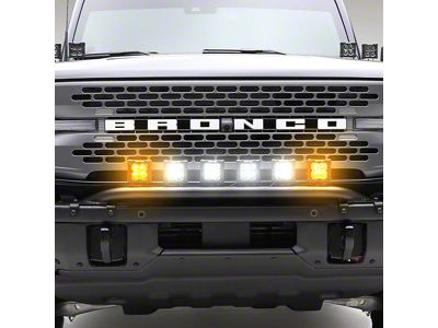 ZRoadz 3-Inch Amber and White LED Pod Lights with Top Bumper Mounting Brackets (21-23 Bronco w/ Modular Front Bumper)