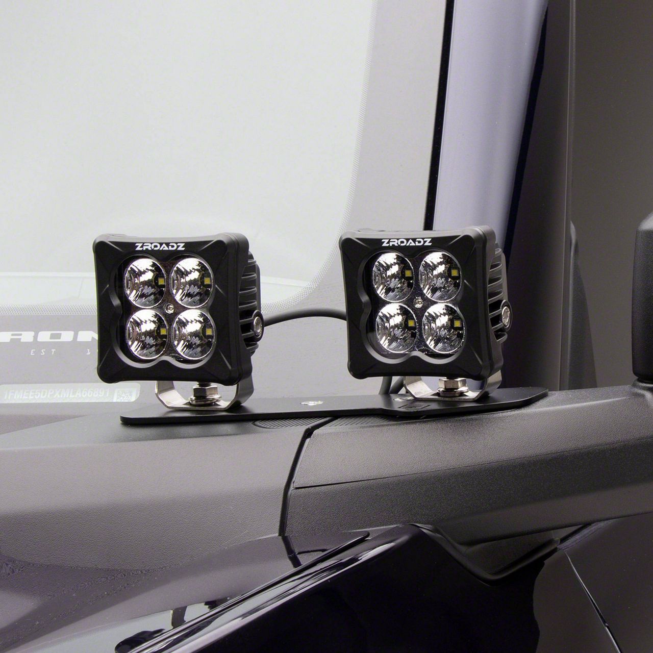ZRoadz 3-Inch LED Pod Light Dual A-Pillar Mounting Brackets (21-23 Bronco)