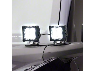 ZRoadz 3-Inch White LED Pod Lights with Dual A-Pillar Mounting Brackets (21-24 Bronco)