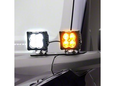 ZRoadz 3-Inch Amber and White LED Pod Lights with Dual A-Pillar Mounting Brackets (21-23 Bronco)