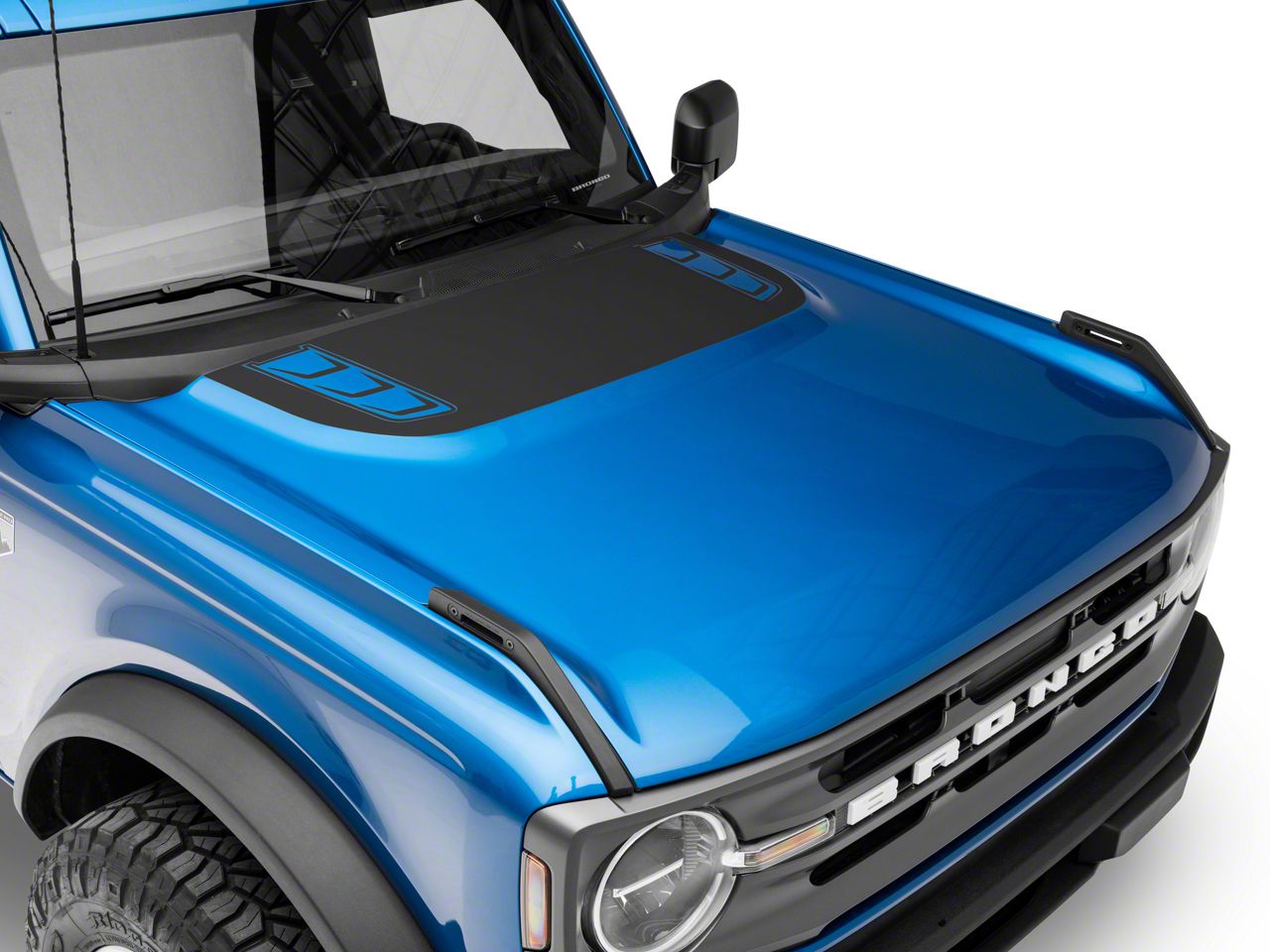 SEC10 Bronco Version 2 Hood Decal; Matte Black FB13126 (2124 Bronco