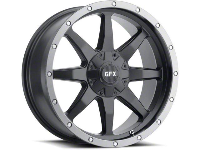 G-FX TR-14 Matte Black with Gray Ring 6-Lug Wheel; 20x9; 12mm Offset (21-24 Bronco, Excluding Raptor)