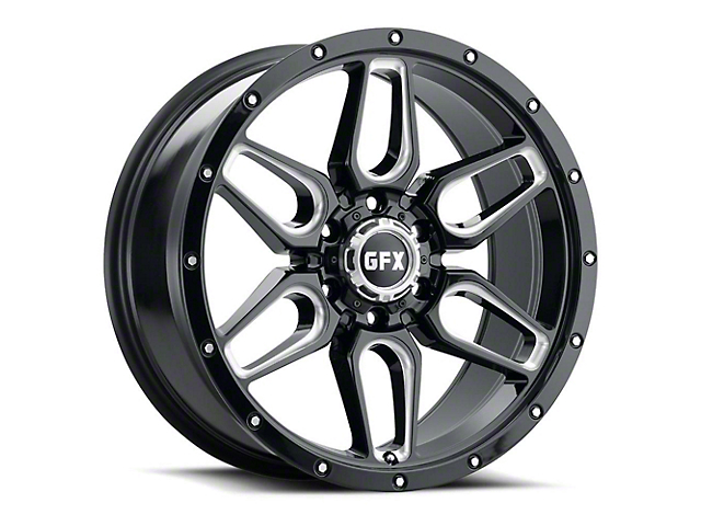 G-FX TR-18 Gloss Black Milled 6-Lug Wheel; 17x8.5; 18mm Offset (16-23 Tacoma)