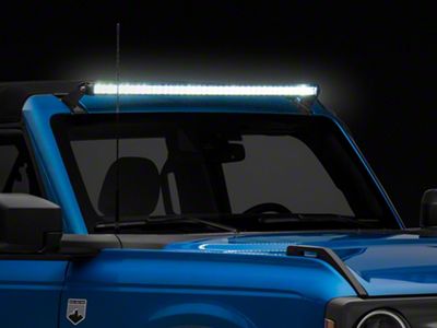 Raxiom Axial Series 40-Inch 240w White/Amber Combo LED Light Bar with Windshield Mounting Brackets (21-24 Bronco)