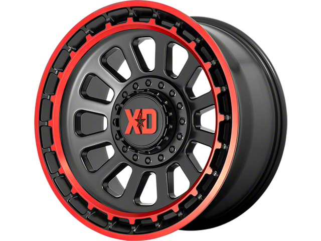 XD Omega Satin Black Machined with Red Tint 6-Lug Wheel; 17x9; 0mm Offset (05-15 Tacoma)