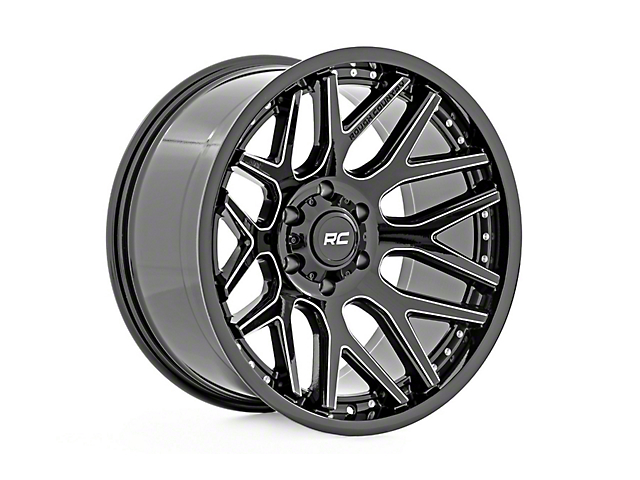 Rough Country One-Piece Series 95 Gloss Black Machined 6-Lug Wheel; 20x10; -25mm Offset (16-23 Tacoma)