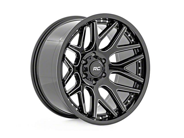 Rough Country 95 Series Gloss Black Machined 6-Lug Wheel; 20x10; -25mm Offset (16-23 Tacoma)