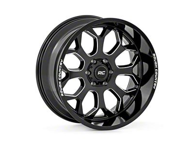 Rough Country 96 Series Gloss Black Milled 6-Lug Wheel; 20x10; -25mm Offset (22-24 Tundra)