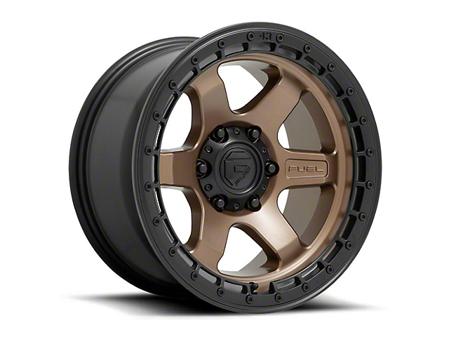 Fuel Wheels Block Matte Bronze with Black Ring 6-Lug Wheel; 17x9; 1mm Offset (16-23 Tacoma)