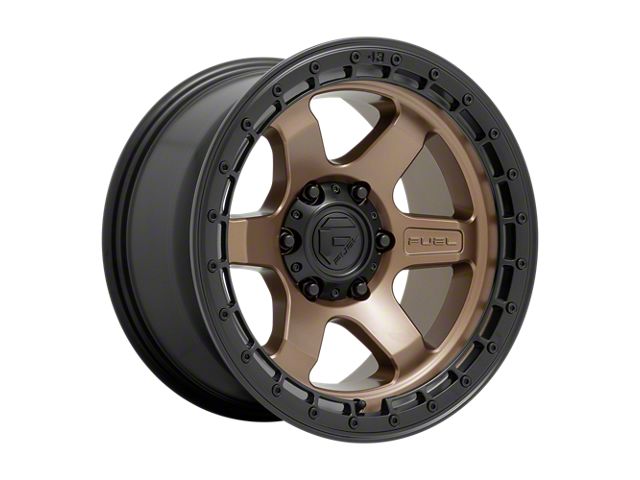 Fuel Wheels Block Matte Bronze with Black Ring 6-Lug Wheel; 18x9; 1mm Offset (16-23 Tacoma)