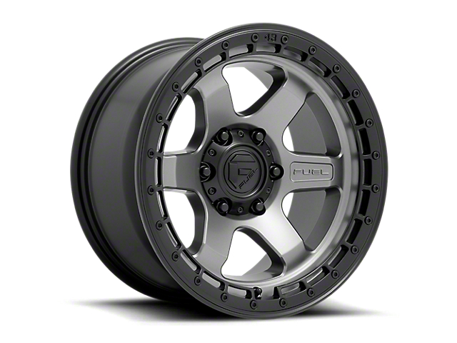 Fuel Wheels Block Matte Gunmetal with Black Ring 6-Lug Wheel; 17x9; -12mm Offset (05-15 Tacoma)