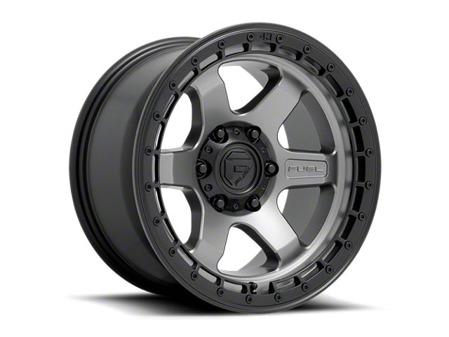 Fuel Wheels Block Matte Gunmetal with Black Ring 6-Lug Wheel; 18x9; -12mm Offset (16-23 Tacoma)