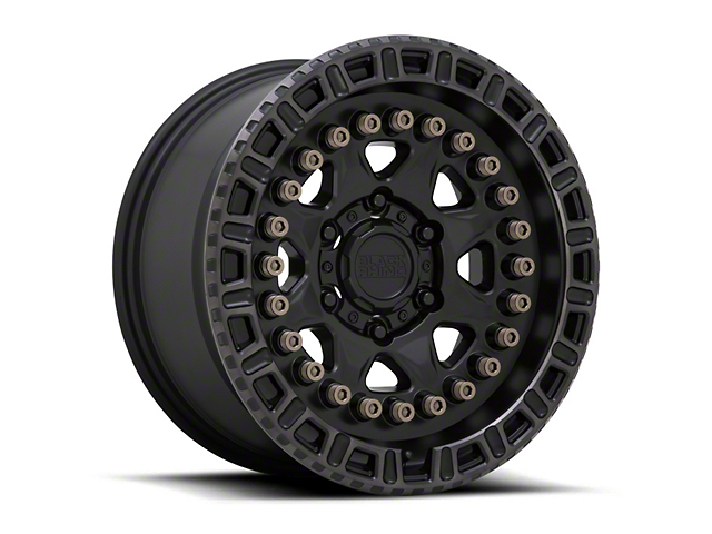 Black Rhino Carbine Matte Black with Machined Tinted Ring and Bronze Bolts 6-Lug Wheel; 18x9; 0mm Offset (21-23 Bronco, Excluding Raptor)