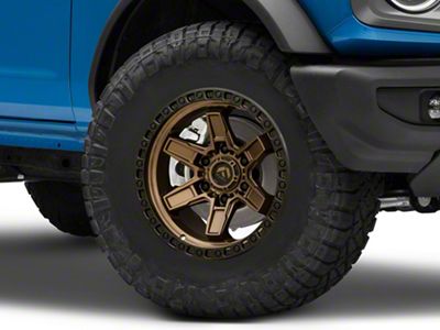 Fuel Wheels Kicker Matte Bronze with Black Bead Ring 6-Lug Wheel; 17x9; 1mm Offset (21-24 Bronco, Excluding Raptor)