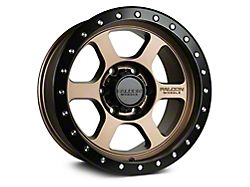 Falcon Wheels T1 Series Matte Bronze with Matte Black Ring 6-Lug Wheel; 17x9; -12mm Offset (10-24 4Runner)