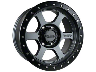 Falcon Wheels T1 Series Matte Gunmetal with Matte Black Ring 6-Lug Wheel; 17x9; 0mm Offset (03-09 4Runner)