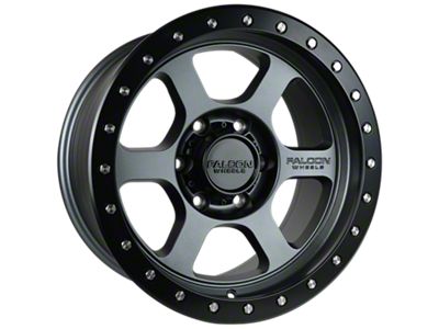 Falcon Wheels T1 Series Matte Gunmetal with Matte Black Ring 6-Lug Wheel; 17x9; -12mm Offset (22-24 Tundra)