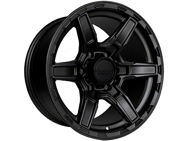 Falcon Wheels T3 Series Full Matte Black 6-Lug Wheel; 17x9; -12mm Offset (16-23 Tacoma)