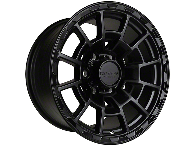Falcon Wheels T4 Series Full Matte Black 6-Lug Wheel; 17x9; -12mm Offset (05-15 Tacoma)