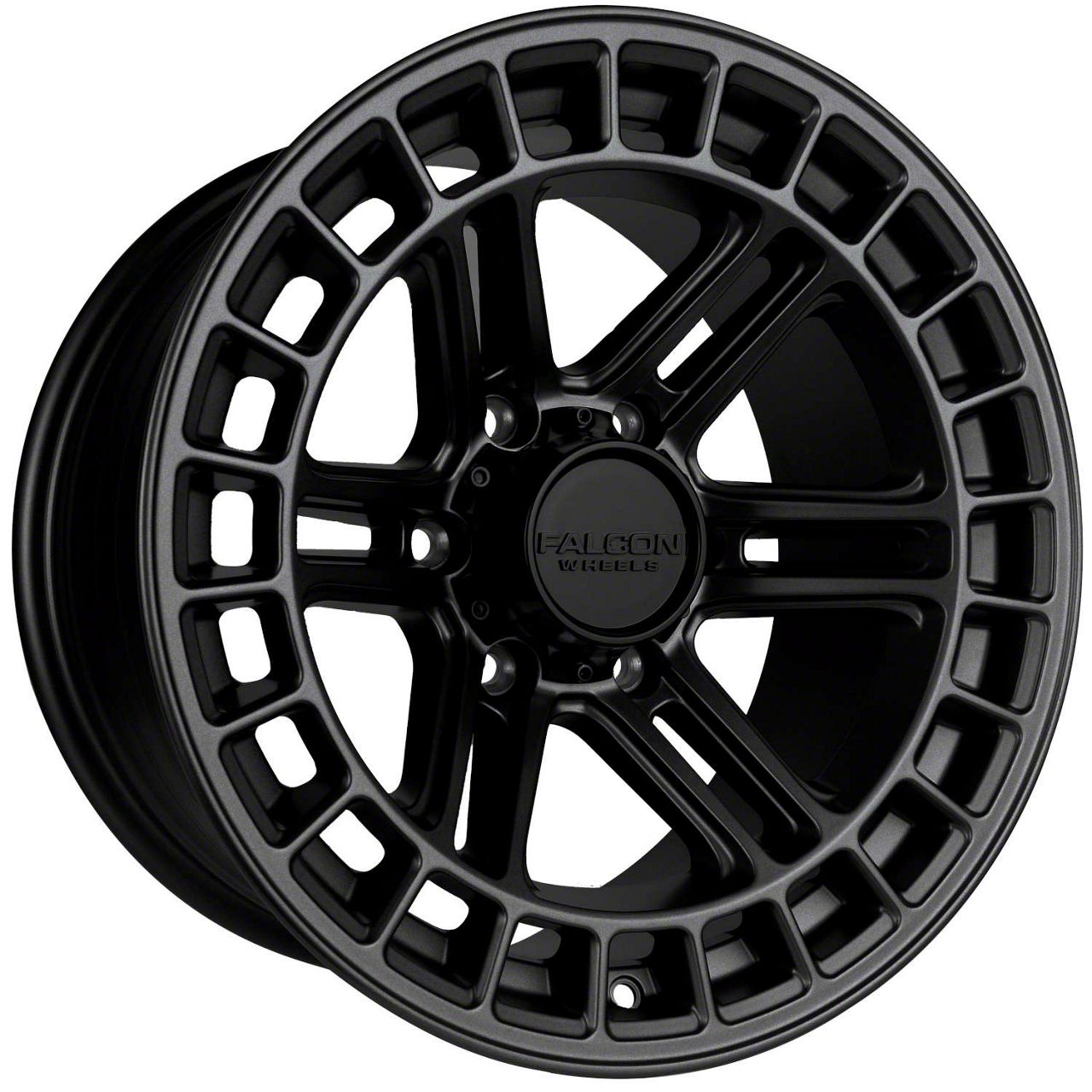 Falcon Wheels T5 Series Full Matte Black 6-Lug Wheel; 17x9; -12mm Offset (16-23 Tacoma)