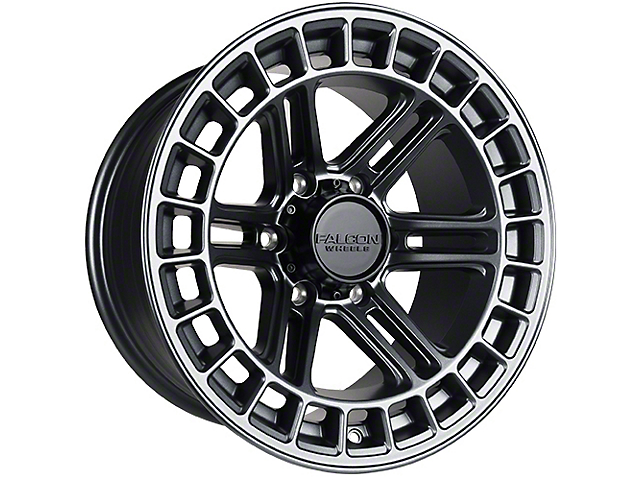 Falcon Wheels T5 Series Full Matte Gunmetal 6-Lug Wheel; 17x9; -12mm Offset (05-15 Tacoma)