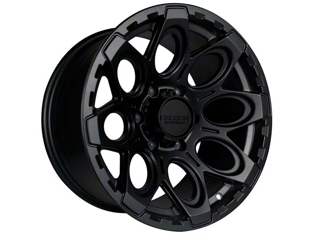 Falcon Wheels T6 Series Full Matte Black 6-Lug Wheel; 17x9; -12mm Offset (05-15 Tacoma)
