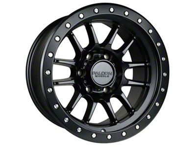 Falcon Wheels T7 Series Matte Black with Matte Black Ring 6-Lug Wheel; 17x9; -12mm Offset (21-24 Bronco, Excluding Raptor)