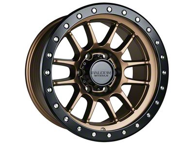 Falcon Wheels T7 Series Matte Bronze with Matte Black Ring 6-Lug Wheel; 17x9; -12mm Offset (21-24 Bronco, Excluding Raptor)