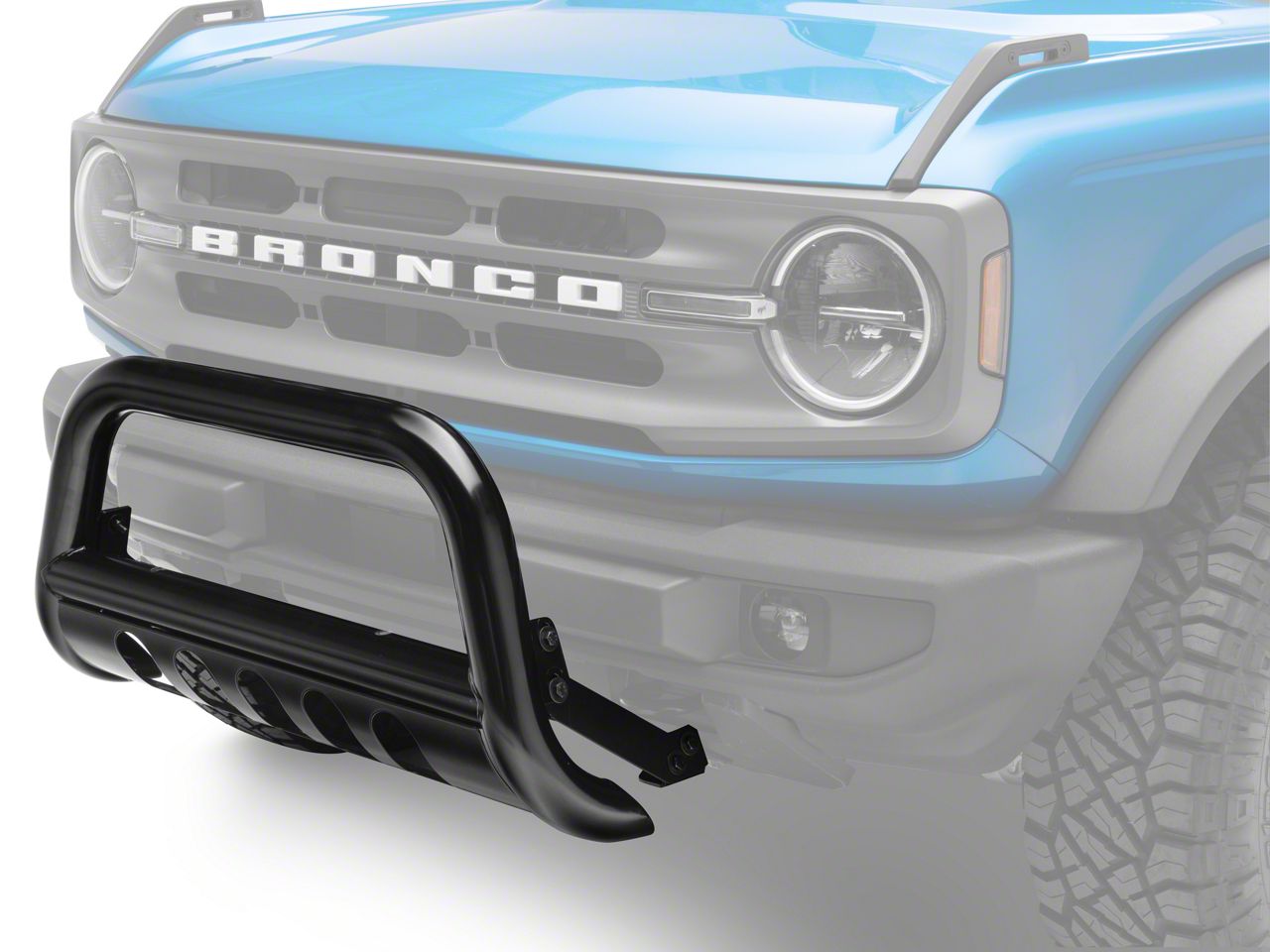 Barricade Bronco 3Inch Bull Bar with Skid Plate; Black FB13801 (2124