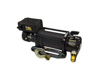 TJM Black Torq 9,500 lb. Winch with Synthetic Rope (Universal; Some Adaptation May Be Required)
