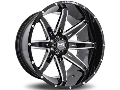 Hardrock Offroad PainKiller Xposed Gloss Black Milled 6-Lug Wheel; 20x12; -44mm Offset (16-23 Tacoma)