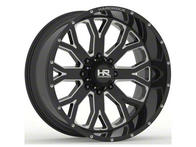 Hardrock Offroad Slammer Xposed Gloss Black Milled 6-Lug Wheel; 22x12; -44mm Offset (21-24 Bronco, Excluding Raptor)