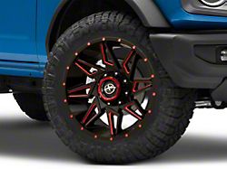XF Offroad XF-218 Gloss Black Red Milled 6-Lug Wheel; 20x9; 12mm Offset (22-24 Tundra)