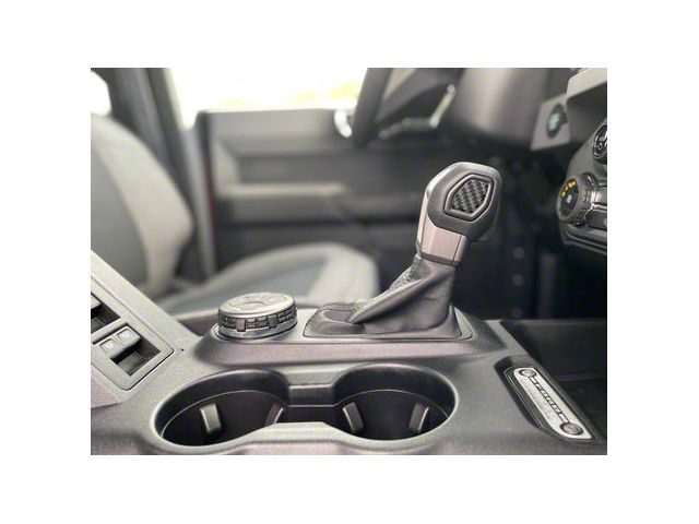 Automatic Shift Knob Insert Accent Trim; Domed Carbon Fiber (21-24 Bronco w/ Automatic Transmission)
