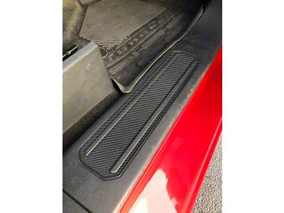 Front Door Sill Overlays; Domed Carbon Fiber (21-24 Bronco)