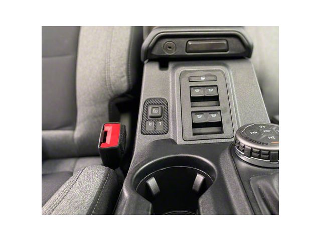 Mirror Control Switch Accent Trim; Domed Carbon Fiber (21-24 Bronco)