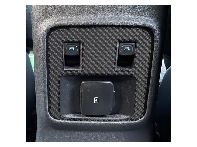 Rear Center Console Accent Trim; Domed Carbon Fiber (21-24 Bronco 4-Door)