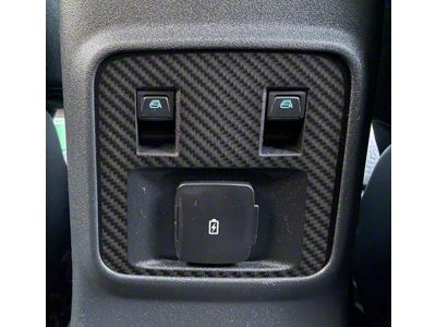 Rear Center Console Accent Trim; Raw Carbon Fiber (21-24 Bronco 4-Door)