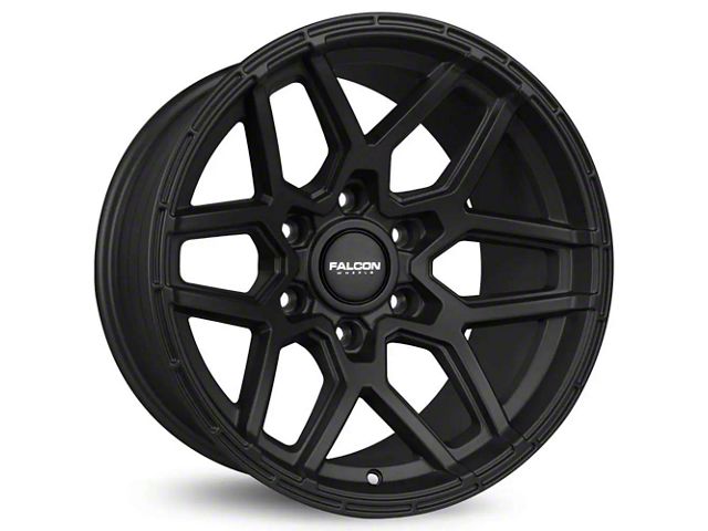 Falcon Wheels T9 Series Full Matte Black 6-Lug Wheel; 17x9; -15mm Offset (21-24 Bronco, Excluding Raptor)