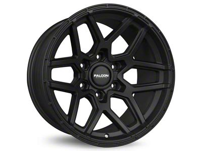 Falcon Wheels T9 Series Full Matte Black 6-Lug Wheel; 17x9; -15mm Offset (16-23 Tacoma)