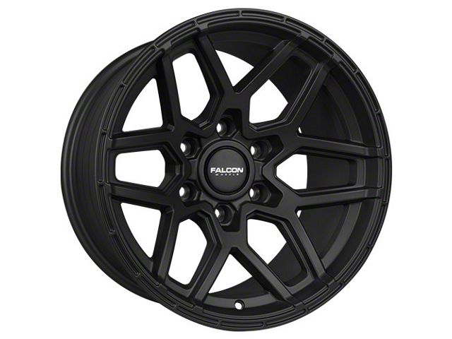 Falcon Wheels T9 Series Full Matte Black 6-Lug Wheel; 17x9; -25mm Offset (10-24 4Runner)