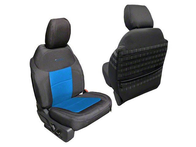 Bartact Tactical Front Seat Covers; Black/Blue (21-24 Bronco)