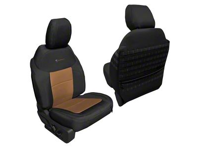 Bartact Tactical Front Seat Covers; Black/Coyote (21-23 Bronco)