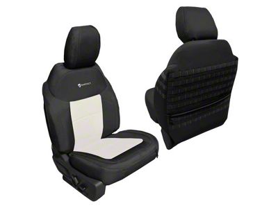 Bartact Tactical Front Seat Covers; Black/White (21-23 Bronco)