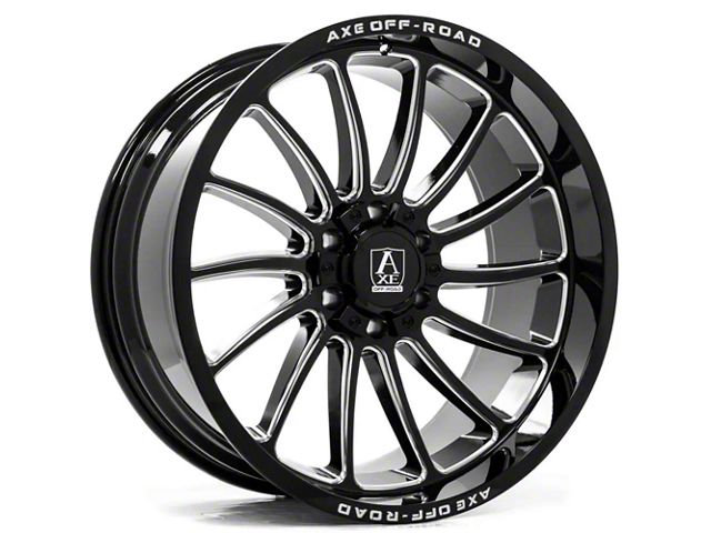 Axe Wheels Chronus Gloss Black Milled 6-Lug Wheel; 20x10; -19mm Offset (22-24 Tundra)