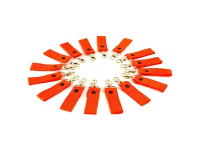 Steinjager Zipper Pull/Key Chain Fob; Orange; 16-Pack
