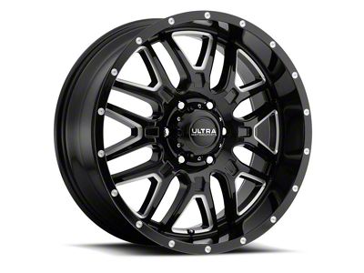 Ultra Wheels Hunter Gloss Black Milled 6-Lug Wheel; 18x9; 18mm Offset (21-24 Bronco, Excluding Raptor)